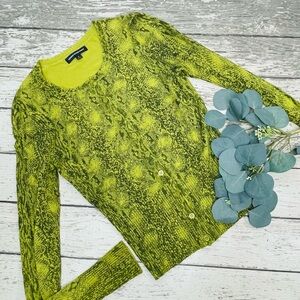 Express Design Studio Snake Print Cardigan Sweater